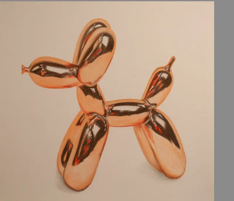 Colored Pencil Balloon Dog
